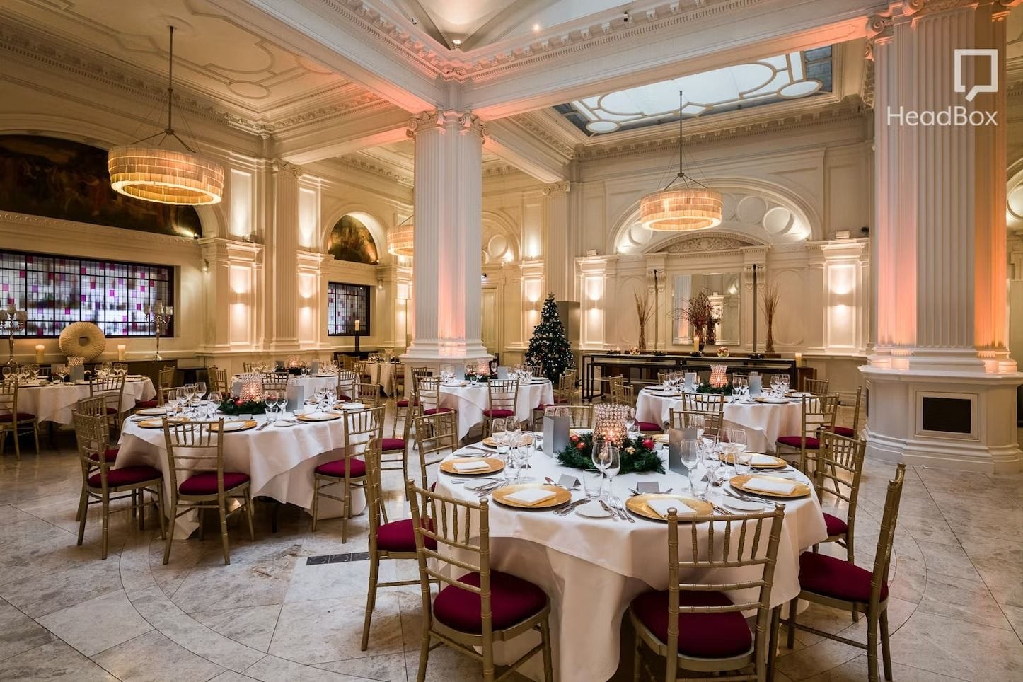 A London ballroom with a beautiful stained:glass dome: 1901 Ballroom, Andaz Hotel image 2