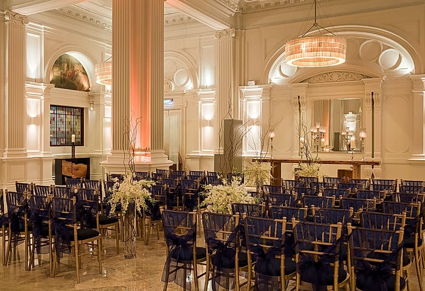 A London ballroom with a beautiful stained:glass dome: 1901 Ballroom, Andaz Hotel image 3