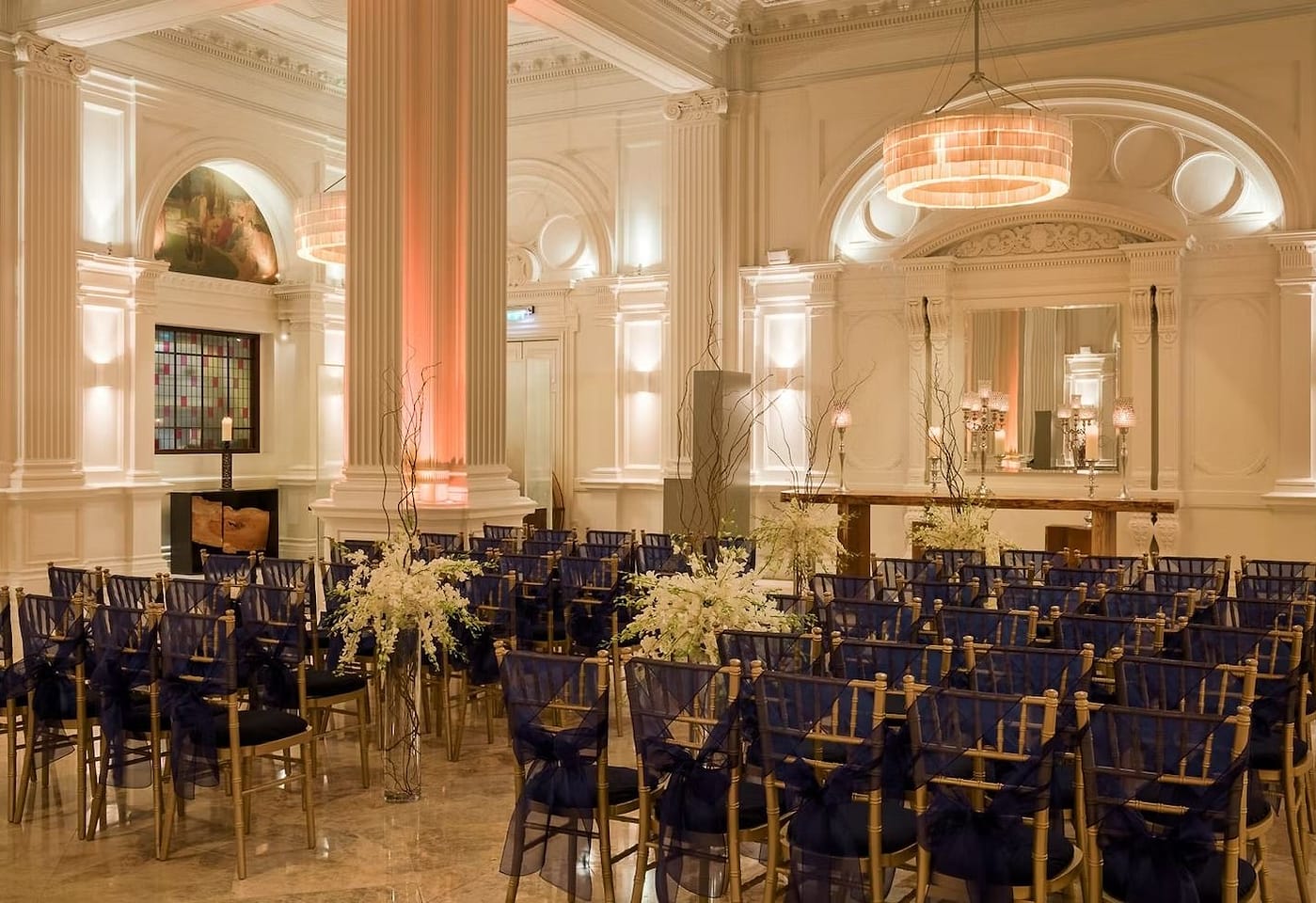 A London ballroom with a beautiful stained:glass dome: 1901 Ballroom, Andaz Hotel image 3