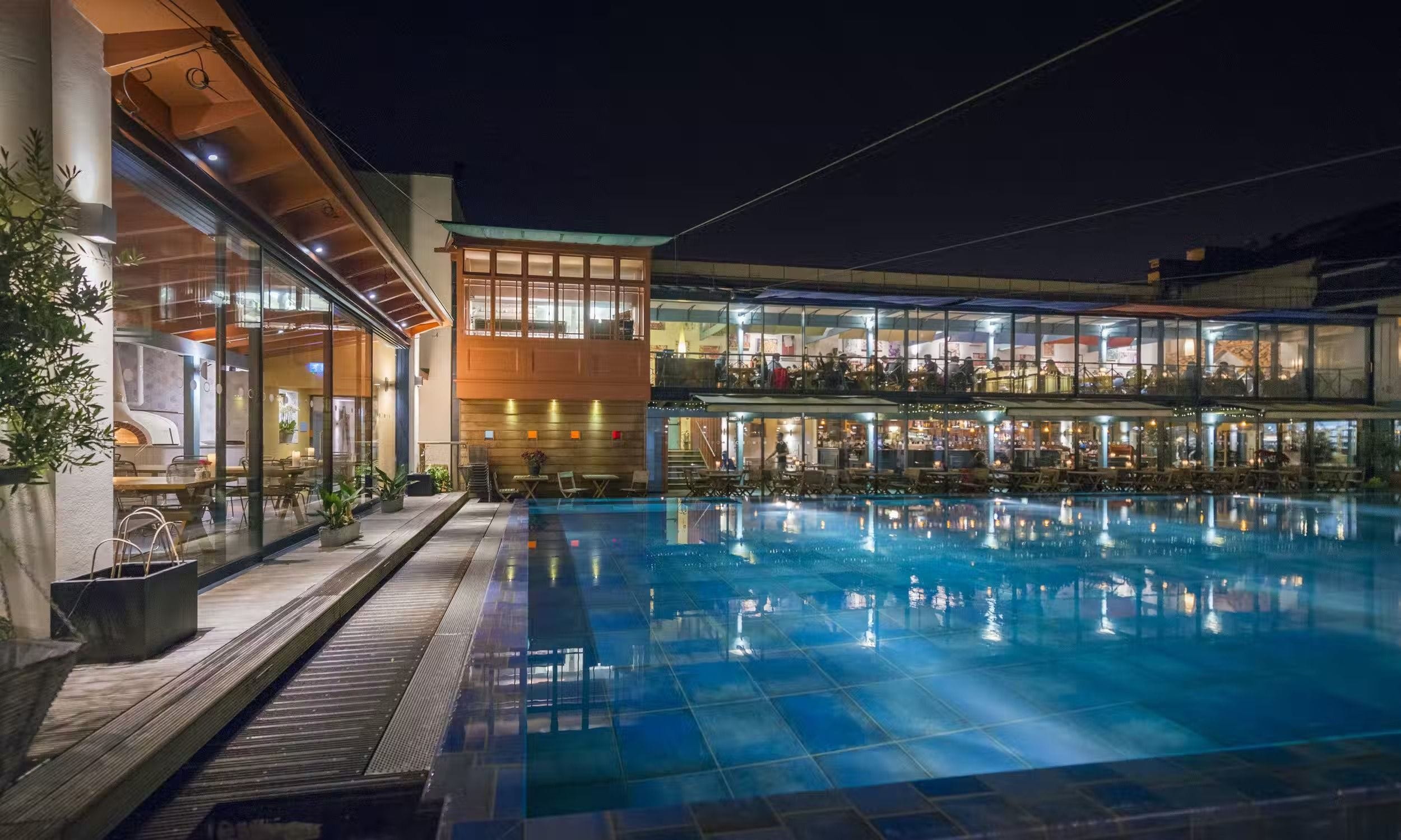 A private dining room  in Bristol that looks over a swimming pool: The Restaurant, Clifton Lido image 2