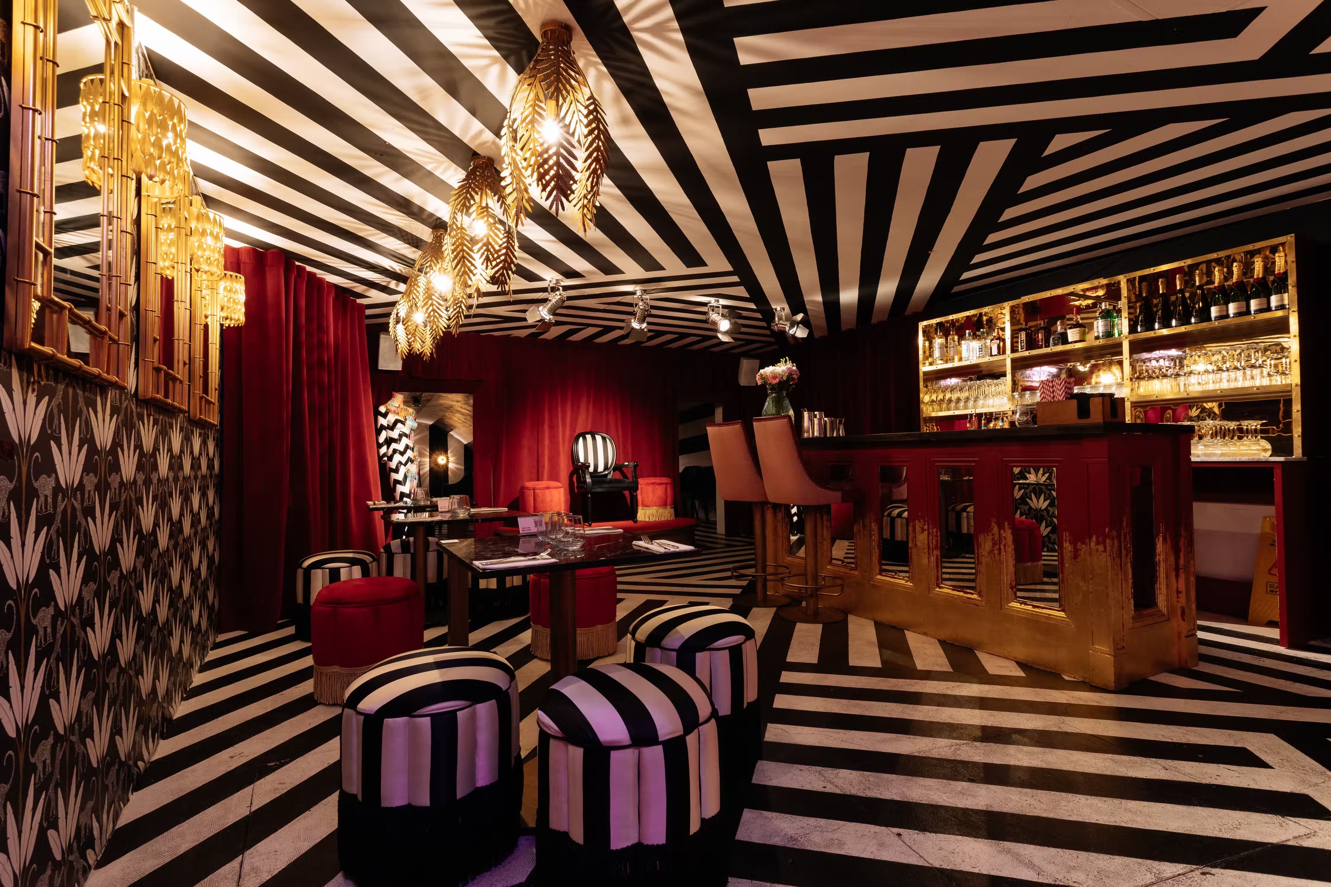 Twin Peaks-inspired interior design at cocktail bar in Covent Garden, Mrs RIot