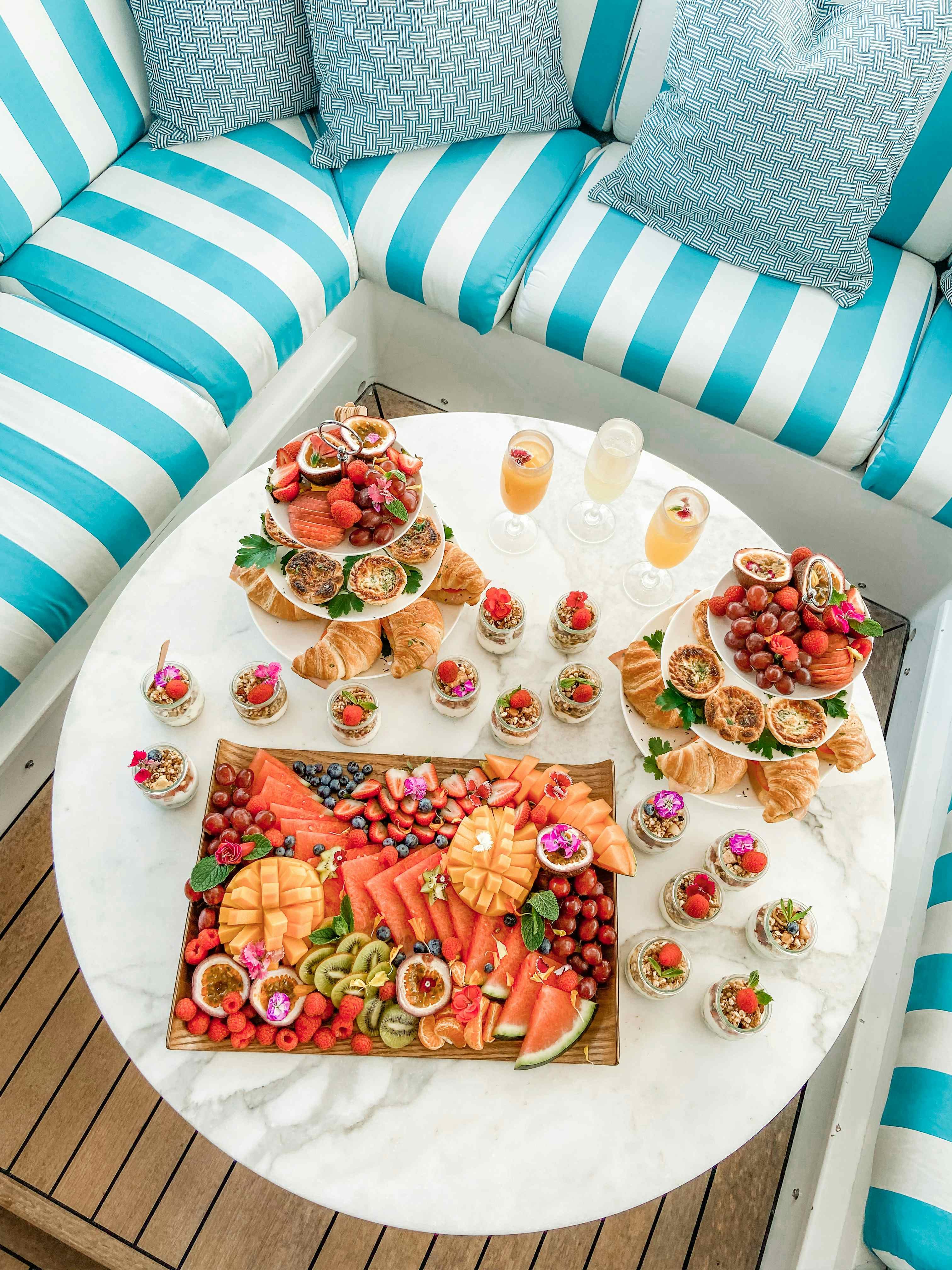 YOT BLUE | Close Up of Fruit Salad and Canepes | Venue Hire Gold Coast | 3