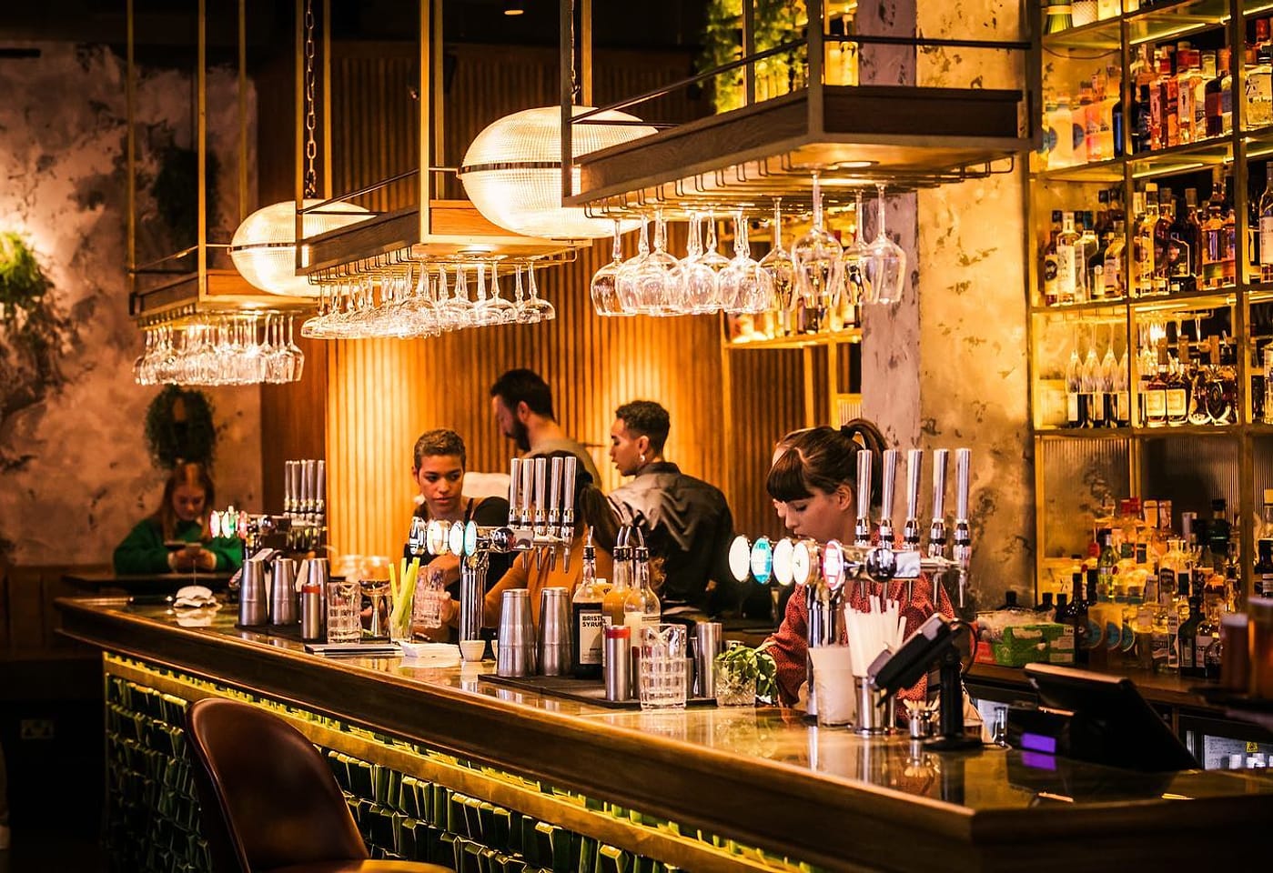 The bar at Fleets, St Pauls, City of London