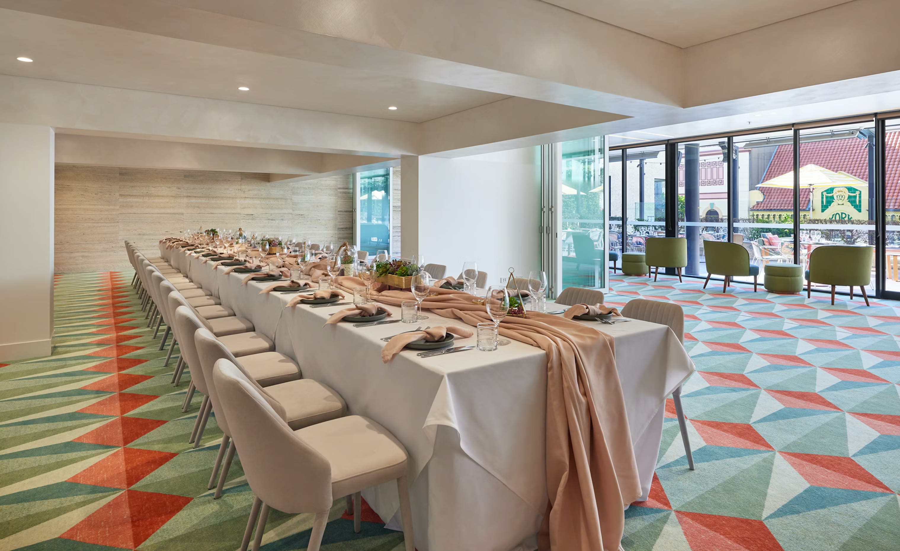 Hyatt Regency Brisbane | View of Hibiscus Events Room With Banquet Seating | Venue Hire Brisbane | 1
