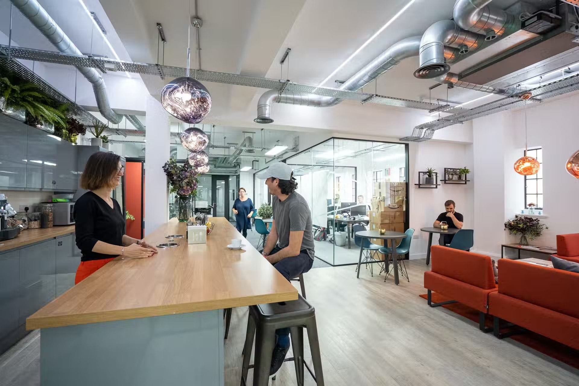 Breakout kitchen space outside a meeting room in Kings Cross, London