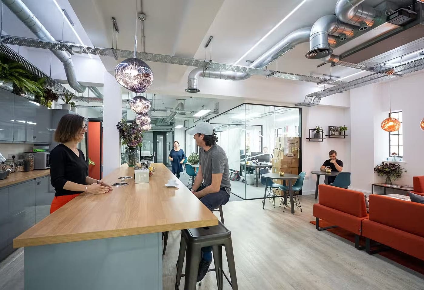 Breakout kitchen space outside a meeting room in Kings Cross, London