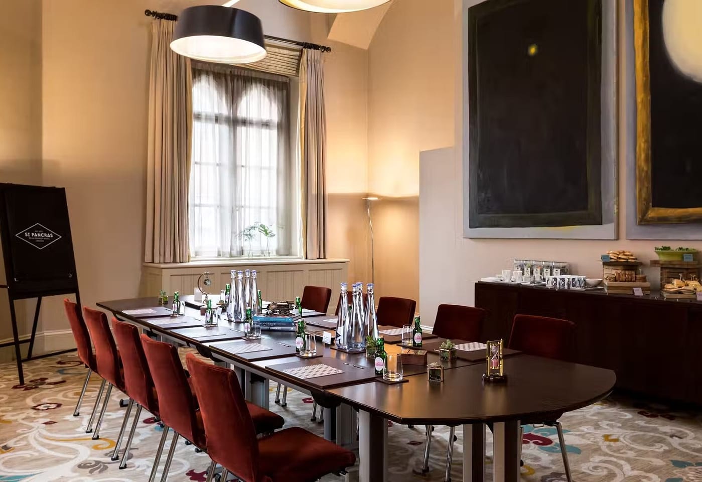 A luxurious meeting room interior