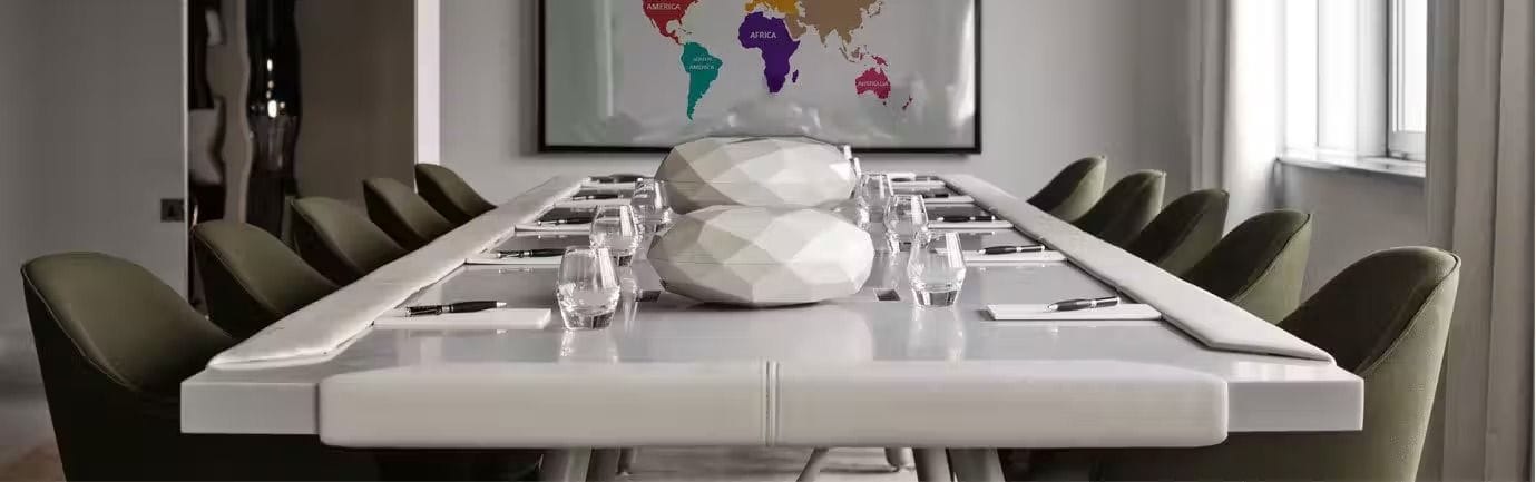 A meeting room in a Kings Cross hotel, London