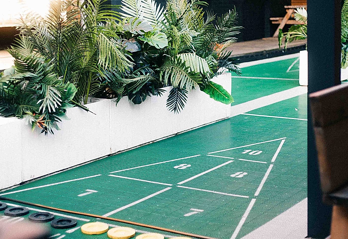 Shuffleboard at an outdoor bar: London Shuffle Club image 3