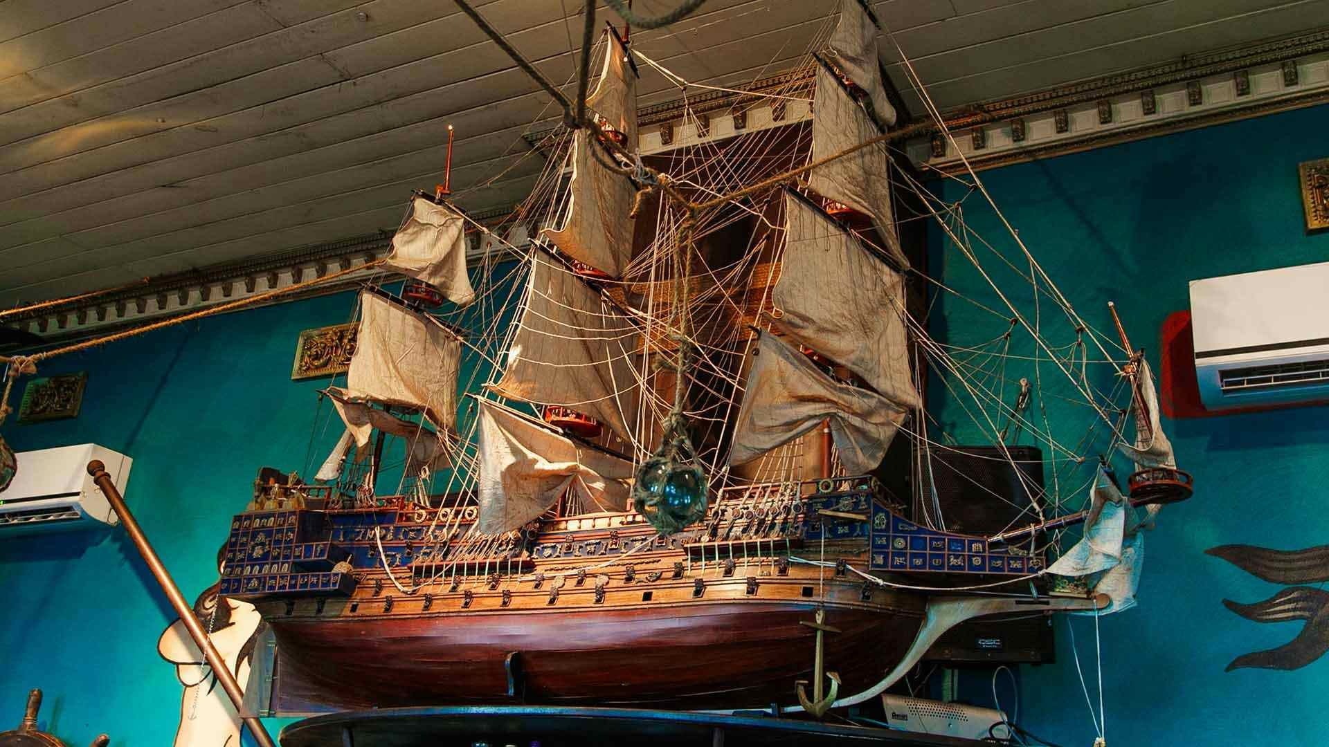 Lefty's Music Bar | Close Up of Model Ship | Venue Hire Brisbane | 3