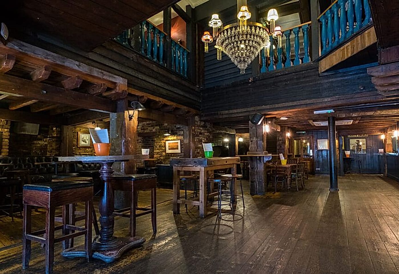 Interior photograph of Dirty Dicks, a pub near Liverpool Stret