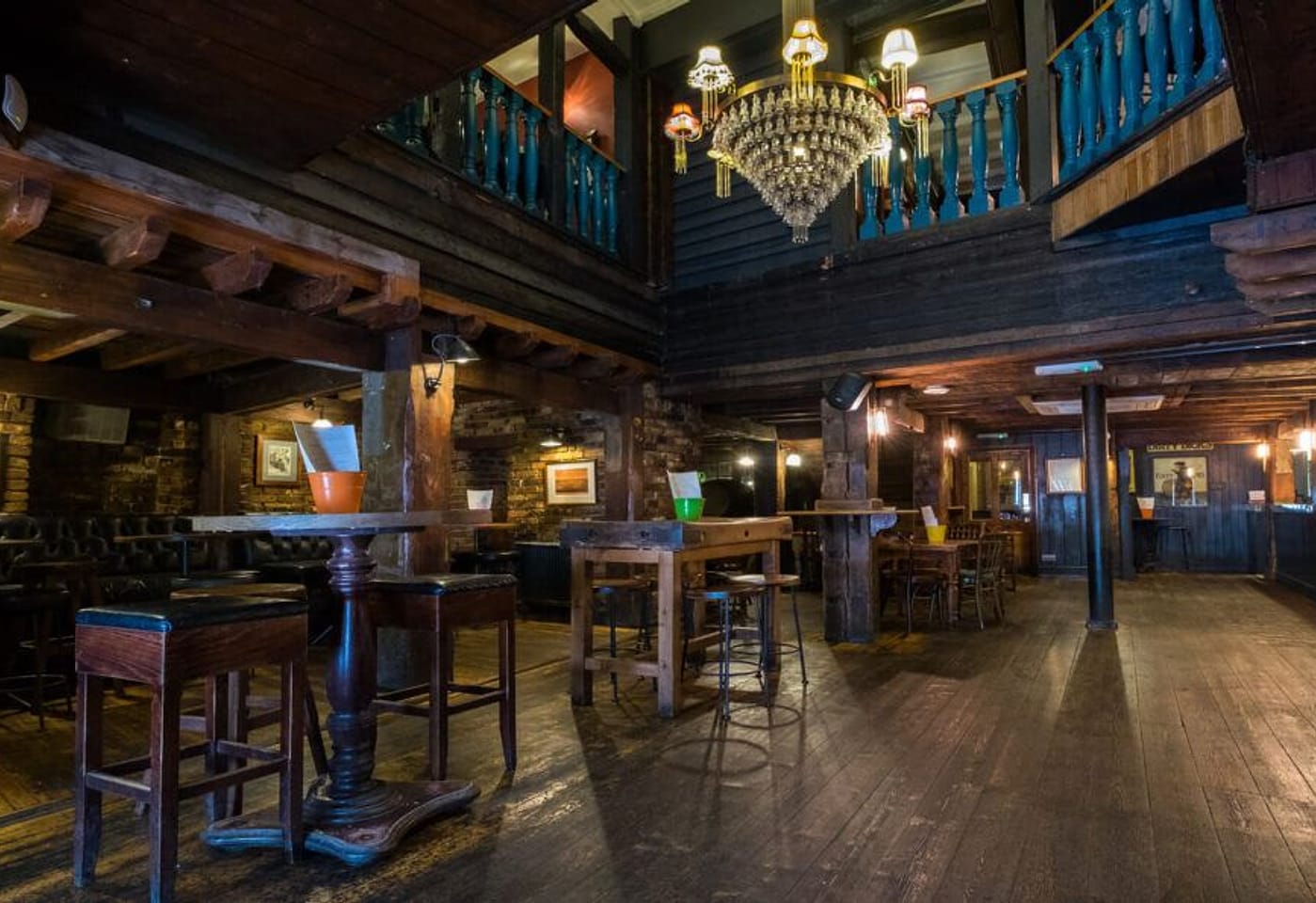 Interior photograph of Dirty Dicks, a pub near Liverpool Stret