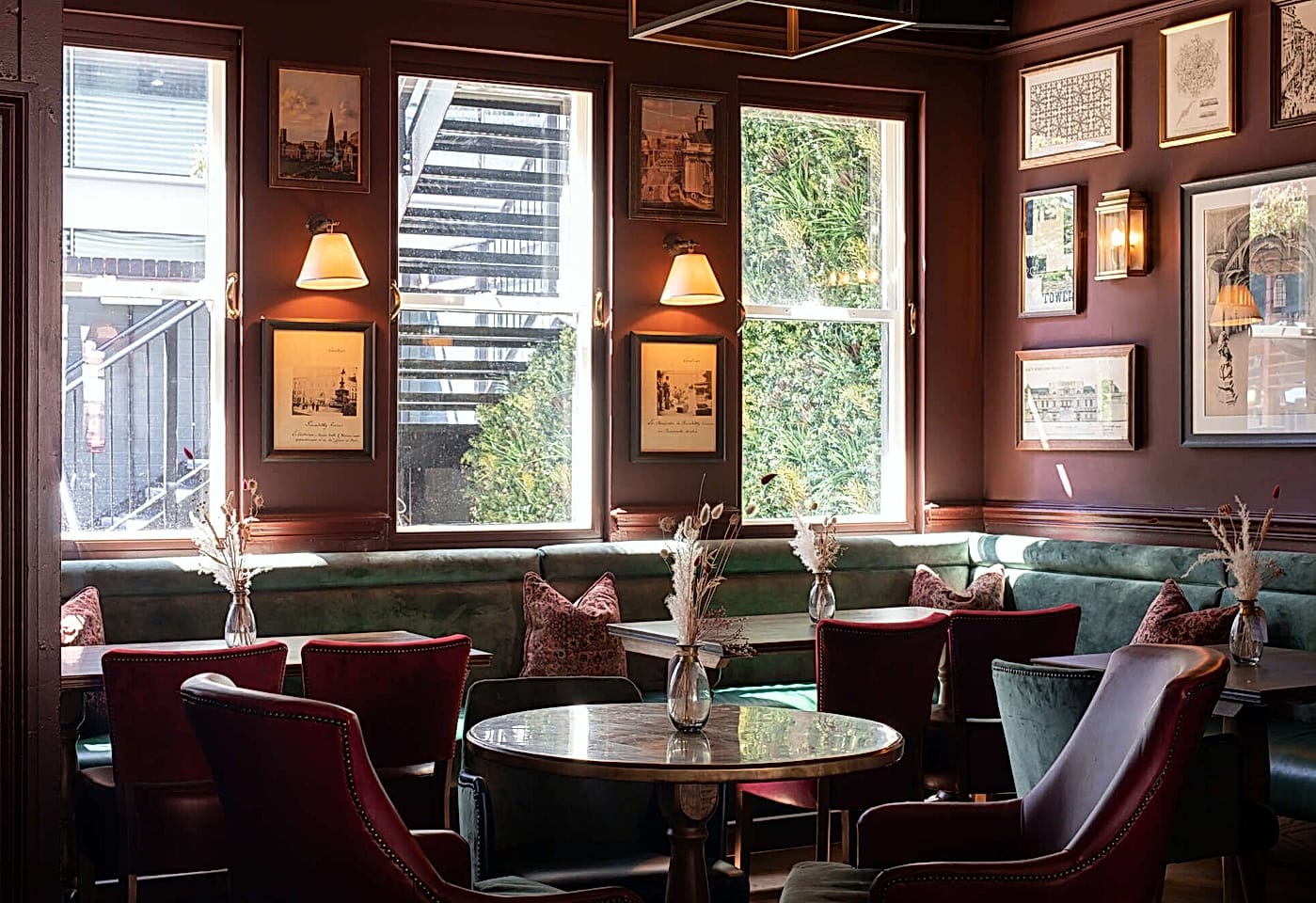 A cosy area in the London pub 'The Phoenix' near Victoria train station