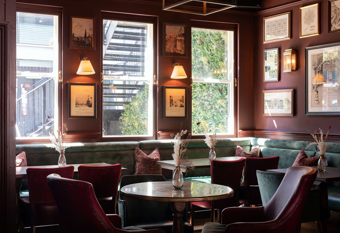 A cosy area in the London pub 'The Phoenix' near Victoria train station