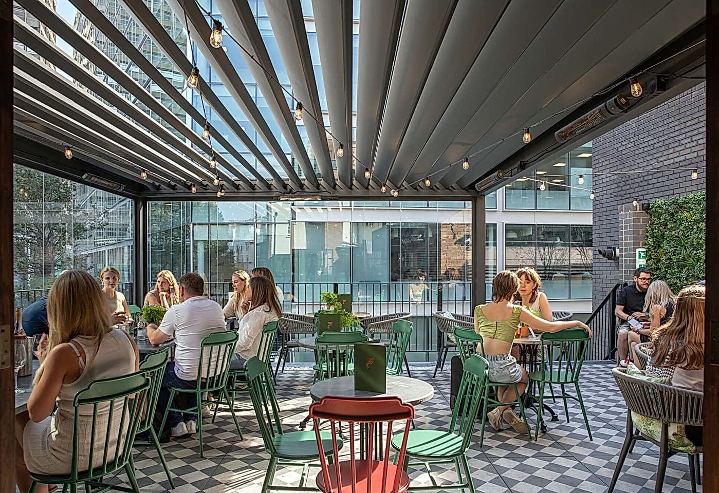 Covered roof terrace at Victoria pub The Phoenix