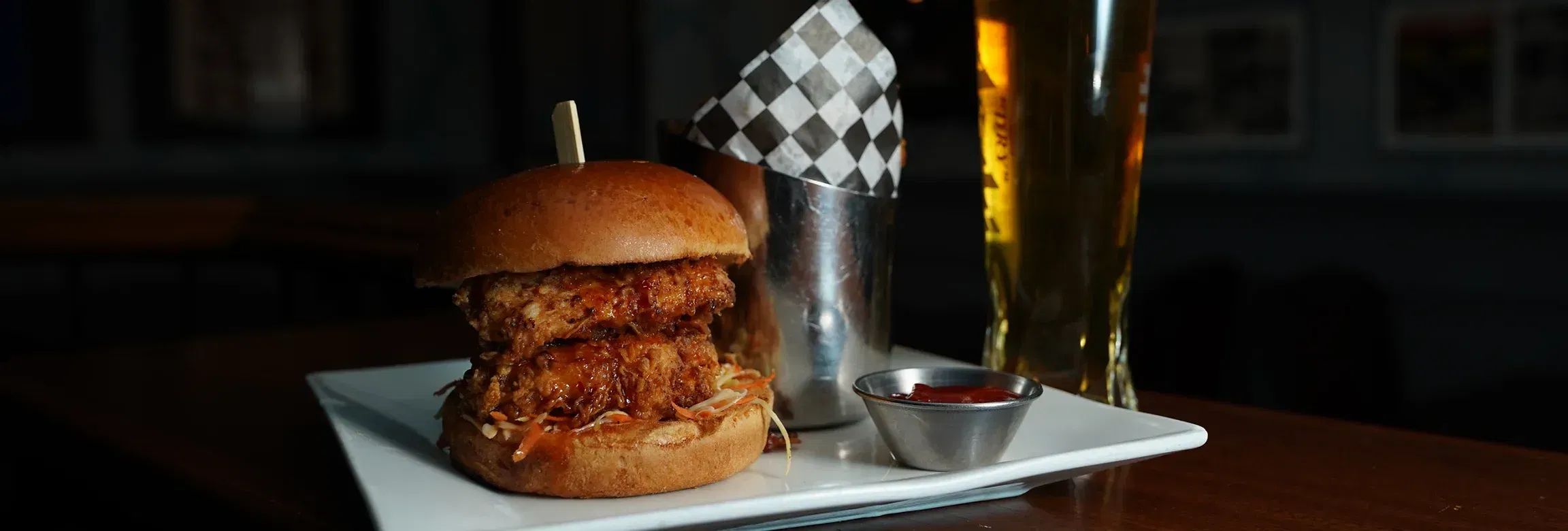 Food at Pig n' Whistle, a sports bar in NYC. 