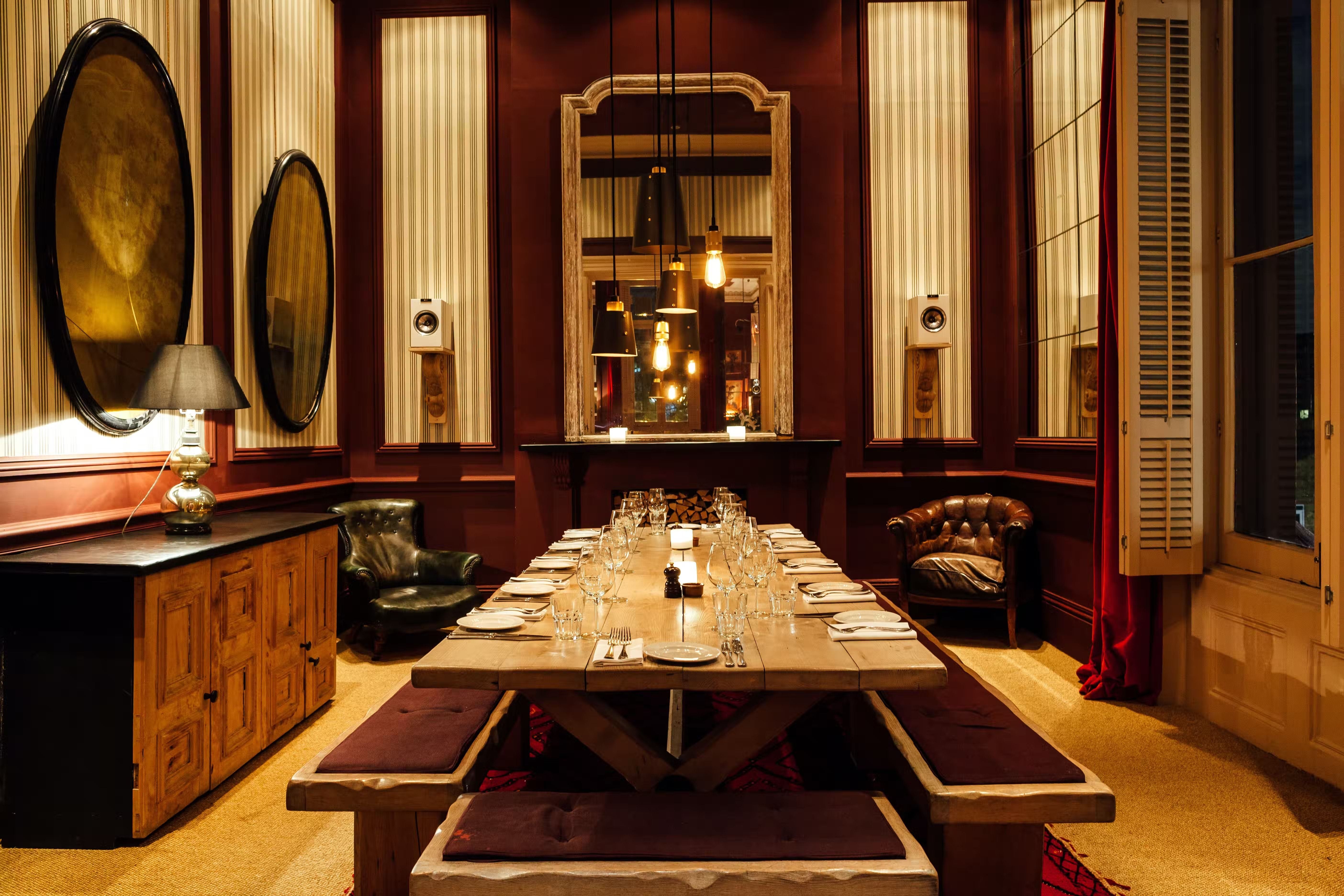 Private dining room at The Oak, a restaurant in Notting Hill, London