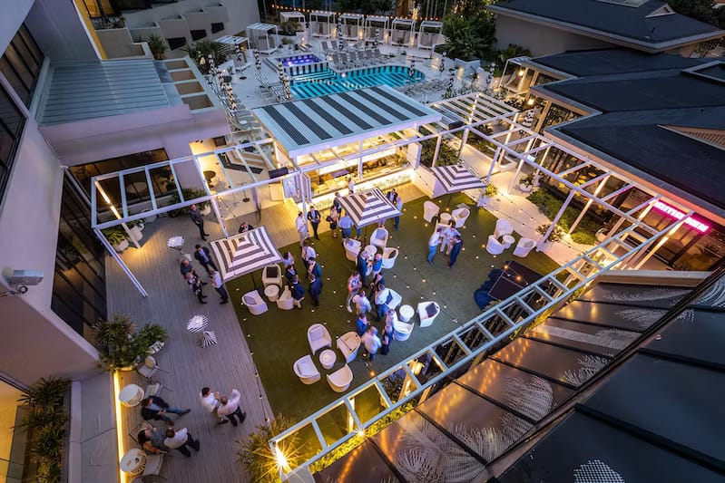 QT Gold Coast The Green | Birdseye View of Pool Area | Venue Hire Gold Coast | 1