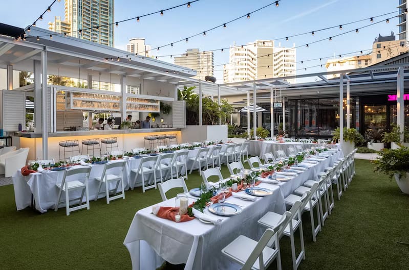 QT Gold Coast The Green | View of Outdoor Seating Area | Venue Hire Gold Coast | 2