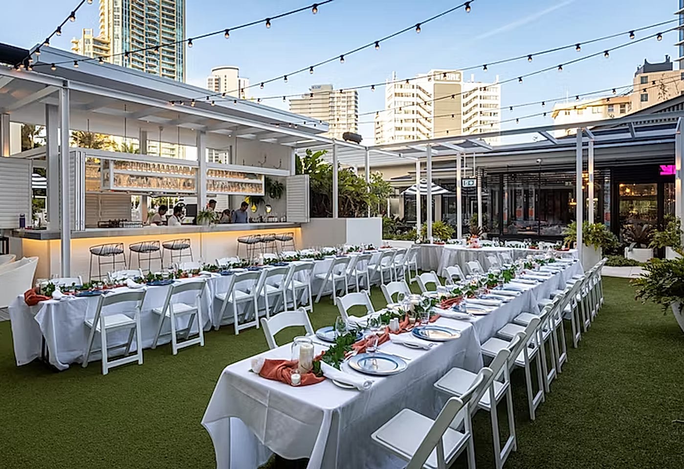 QT Gold Coast The Green | View of Outdoor Seating Area | Venue Hire Gold Coast | 2