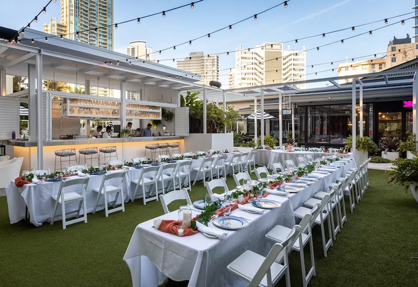 QT Gold Coast The Green | View of Outdoor Seating Area | Venue Hire Gold Coast | 2
