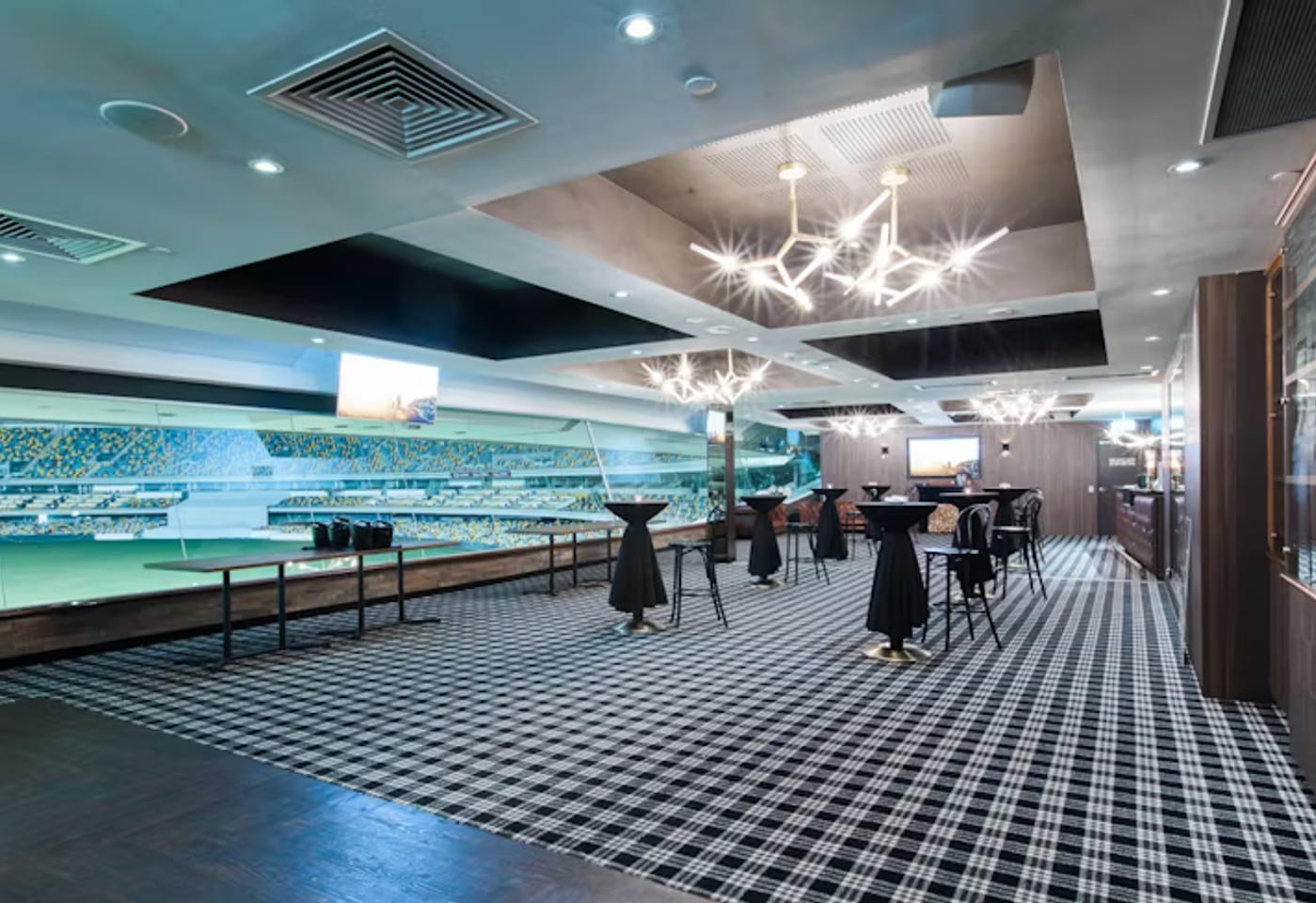 Queensland Cricketers' Club | View of Platinum Room Standing Table | Venue Hire Brisbane | 2