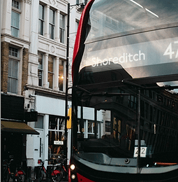 Bus 47 to Shoreditch driving through Shoreditch