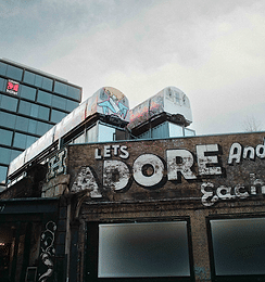 Shoreditch buildings with graffiti