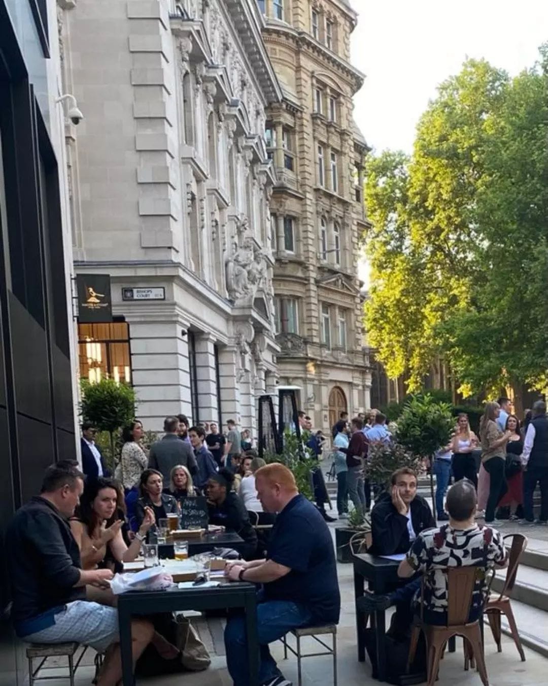 The outdoor terrace at St Pauls bar Magpie and Stump, specialising in craft beer