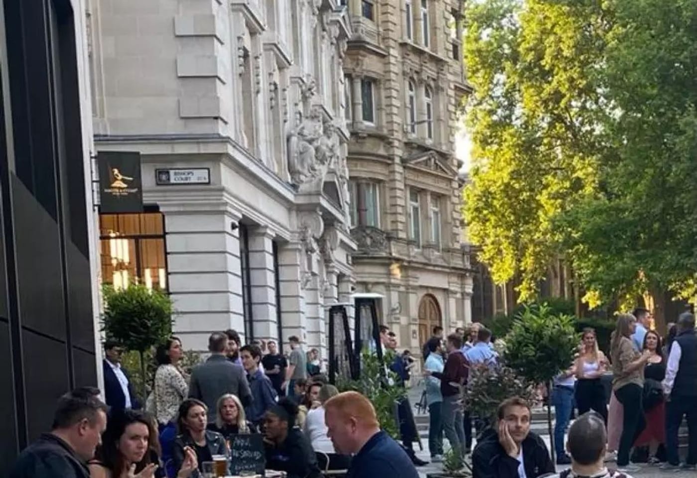 The outdoor terrace at St Pauls bar Magpie and Stump, specialising in craft beer