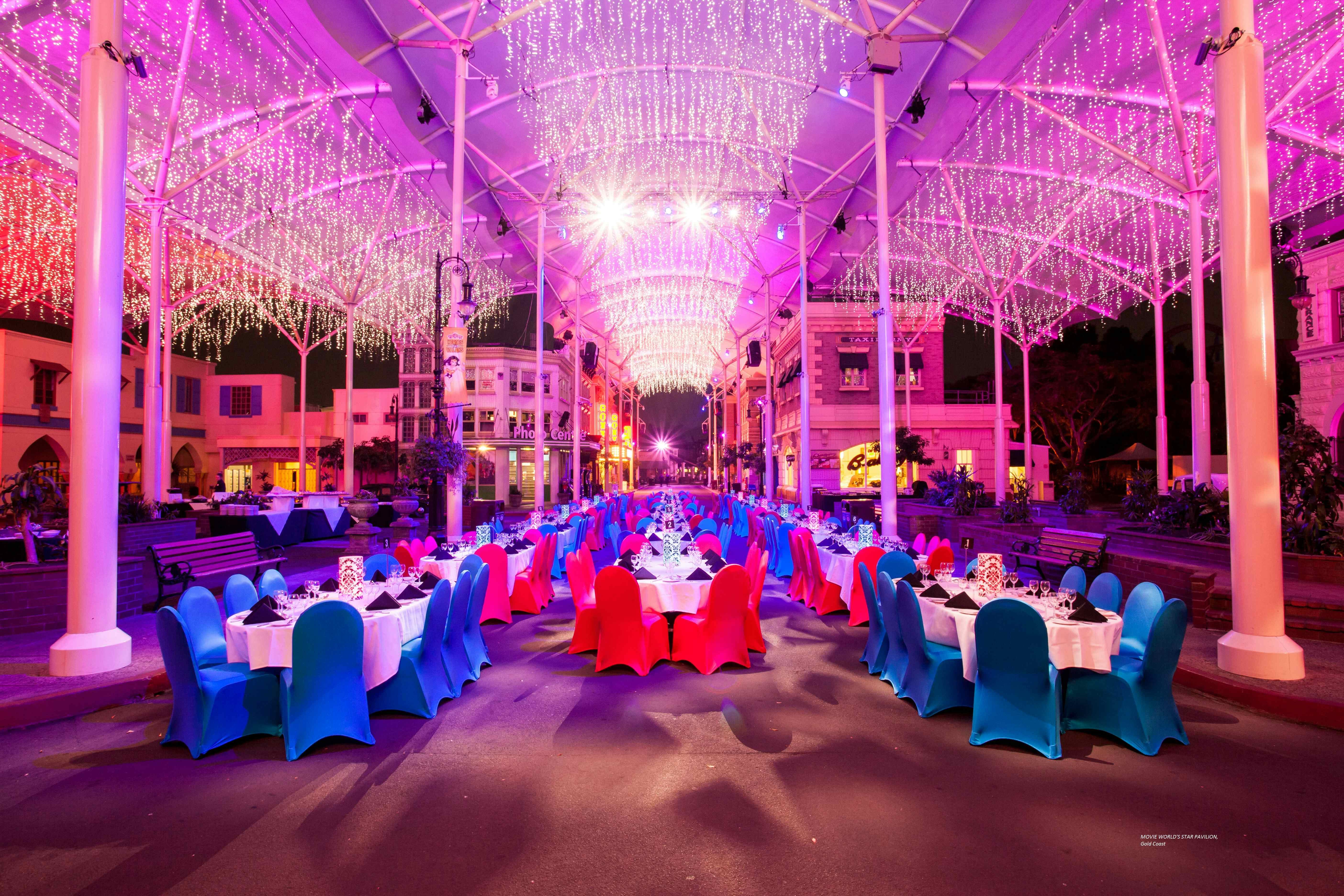 Warner Bros. Movie World | Stars Pavilion With Tables | Venue Hire Gold Coast | 1