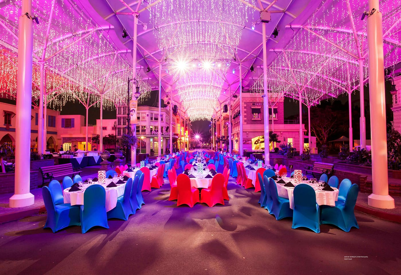Warner Bros. Movie World | Stars Pavilion With Tables | Venue Hire Gold Coast | 1
