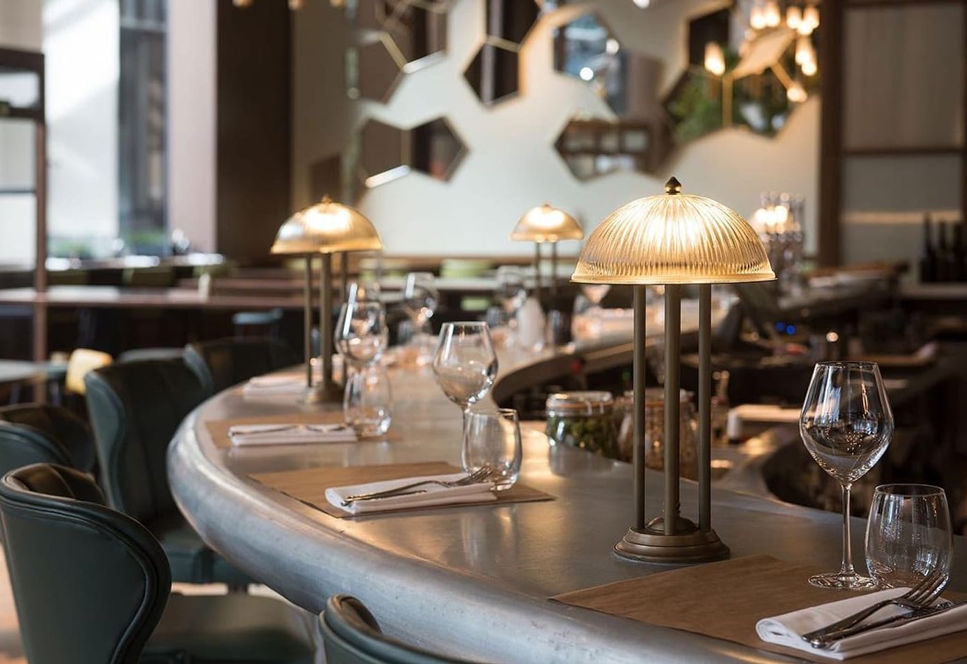 The bar counter at Vinoteca City in St Pauls area of London