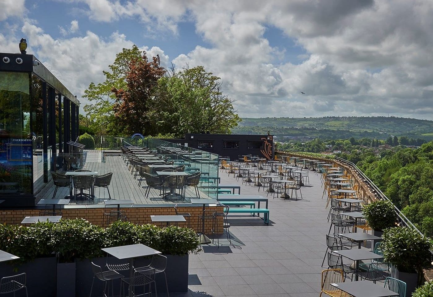 A view of the roof terrace at Hotel du Vin's White Lion in Bristol