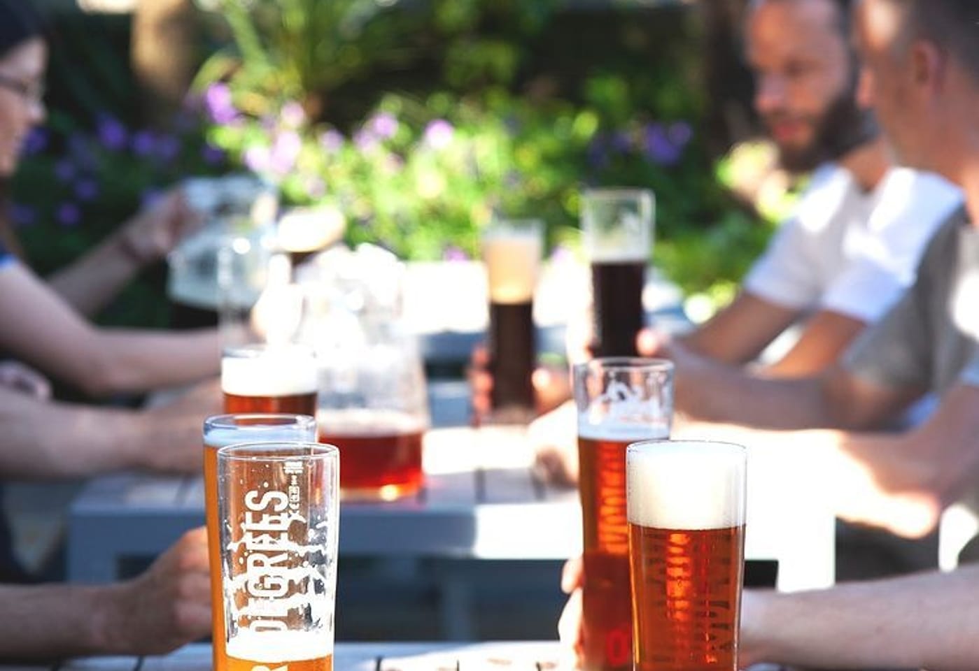 People drinking on the terrace at ZeroDegrees, bristol