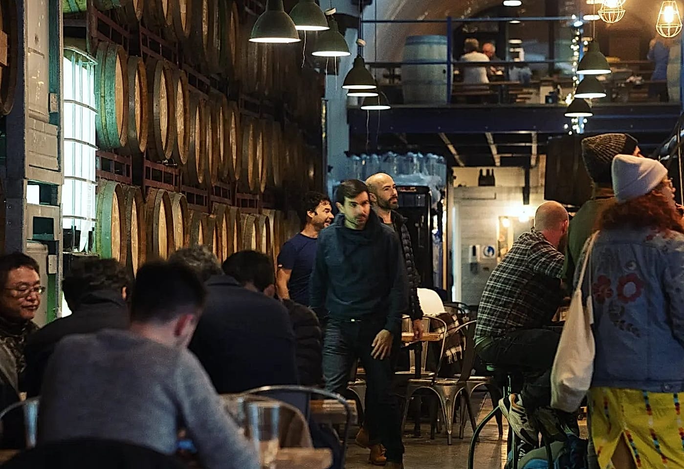 people inside the barrel project taproom in bermondsey london