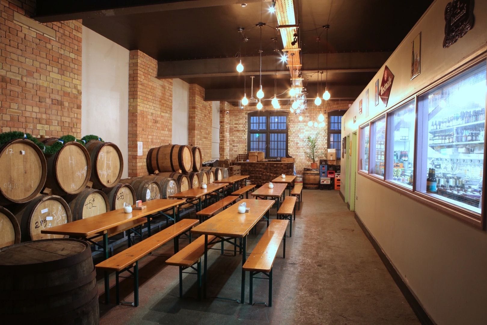 interior of beer merchants tap in hackney wick london