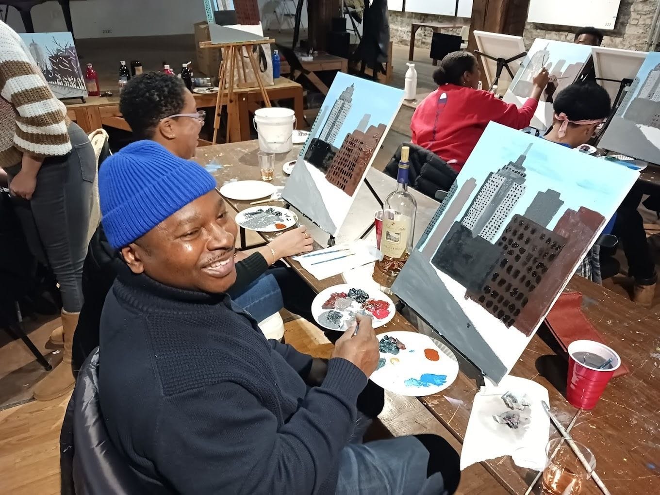 brooklyn waterfront paint and sip brooklyn team building activities NYC