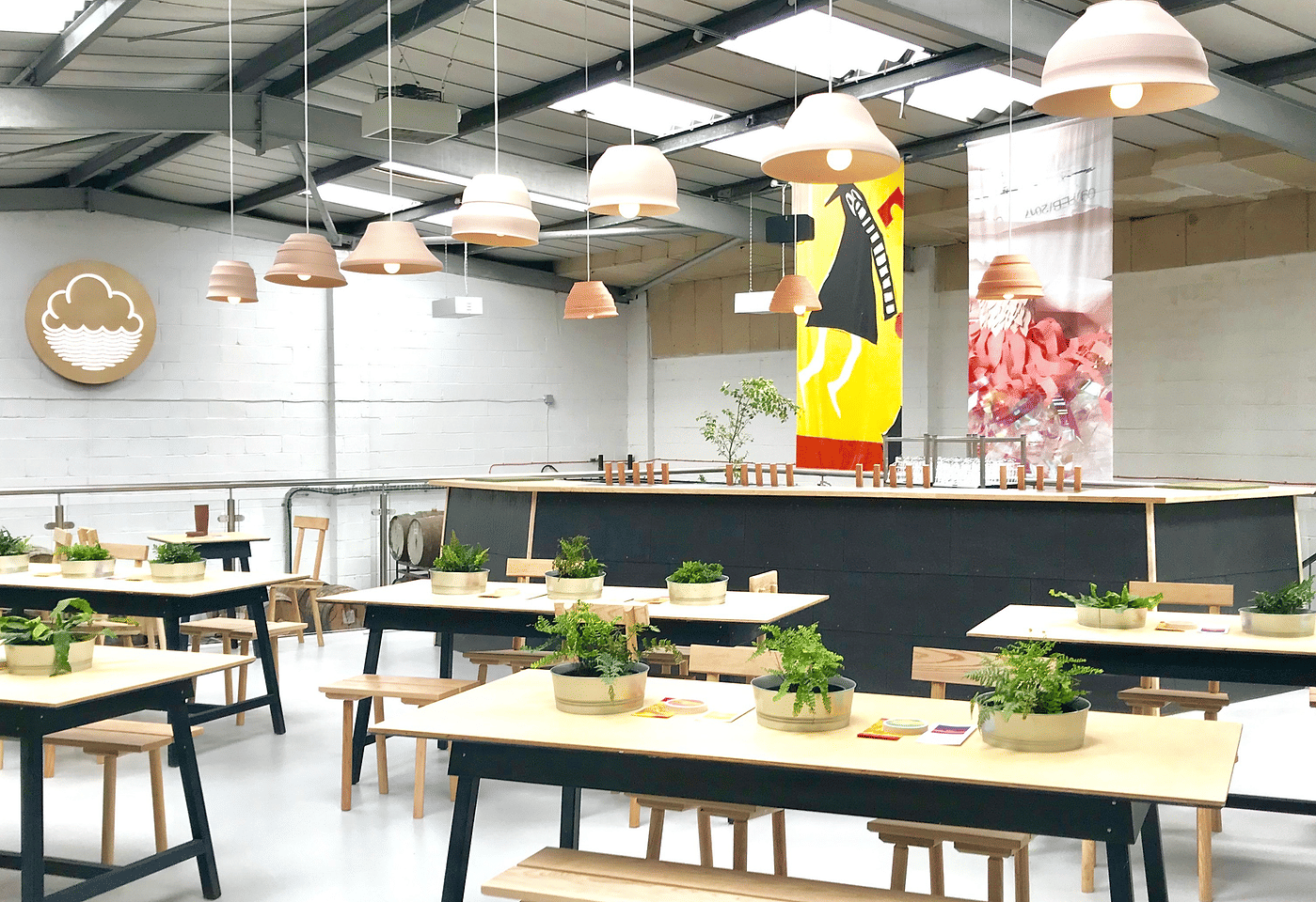 interior of cloudwater taproom in bermondsey london