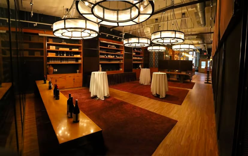 The interior of Corkbuzz Union Square, one of the best bars in Manhattan, NYC.