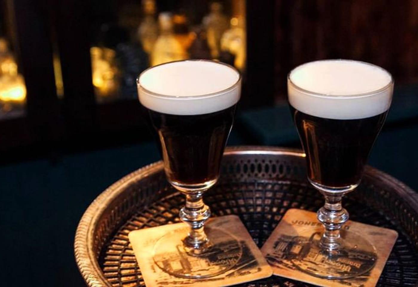 Two Irish beers at The Dead Rabbit NYC, a bar for celebrating 21st birthdays in New York.