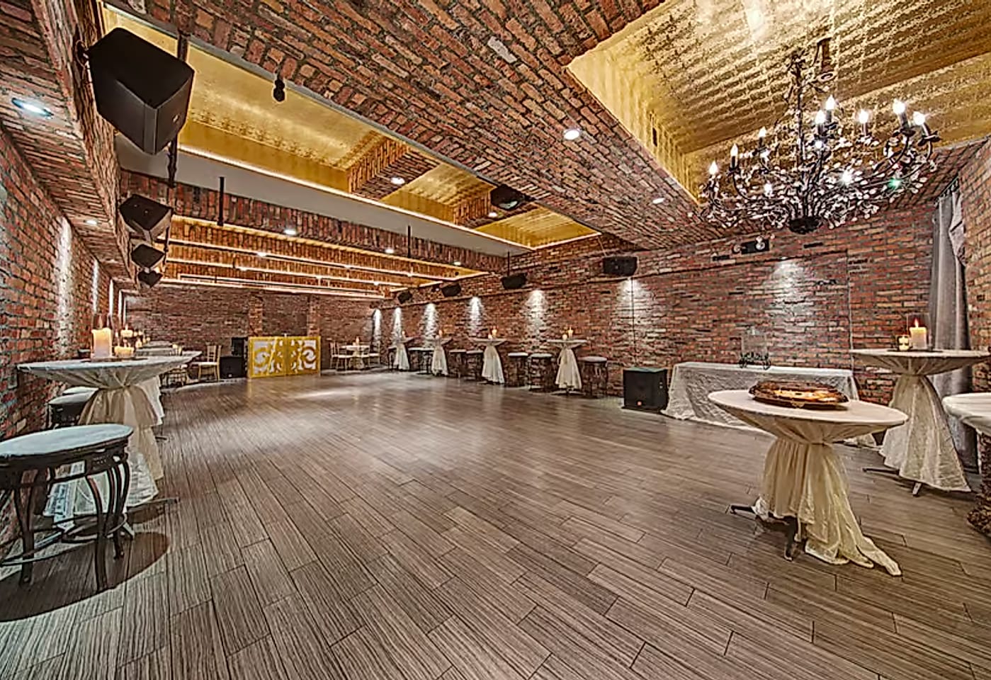 The cellar & dance floor at Deity Events, a bar/bat mitzvah venue in NYC.