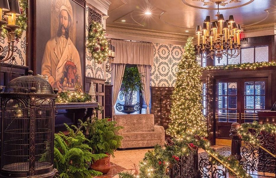 delmonico christmas party venue lower manhattan nyc holiday festive event 