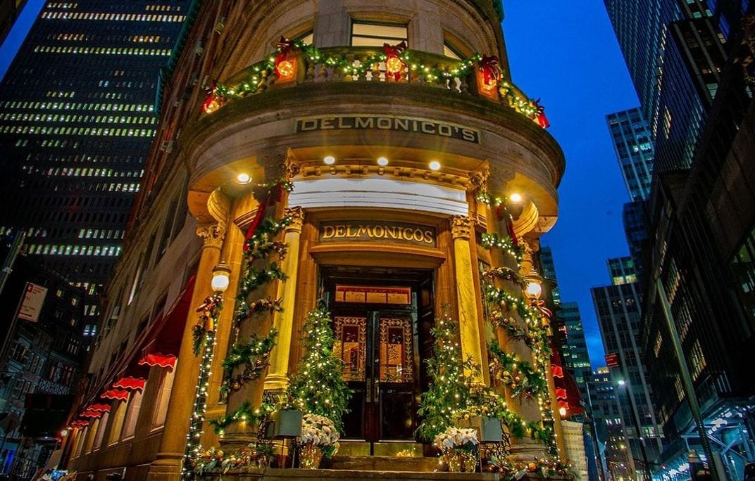 delmonico christmas party venue lower manhattan nyc holiday festive event 