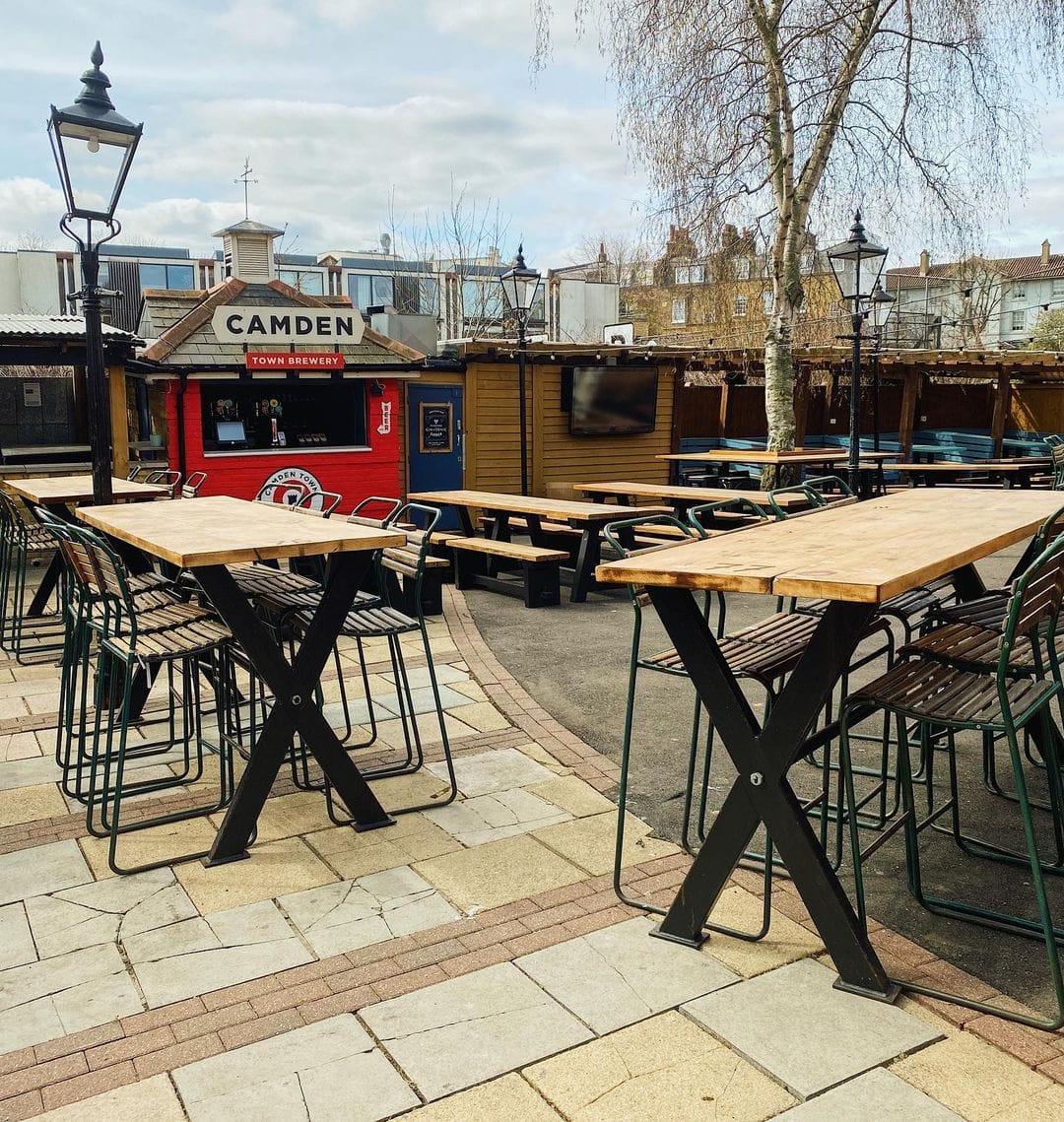 beer garden at edinboro castle camden bar in camden town london
