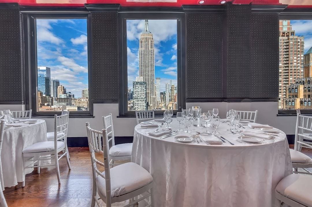 A luxury banquet hall with panoramic views: Empire Penthouse at 230 Fifth  image 3