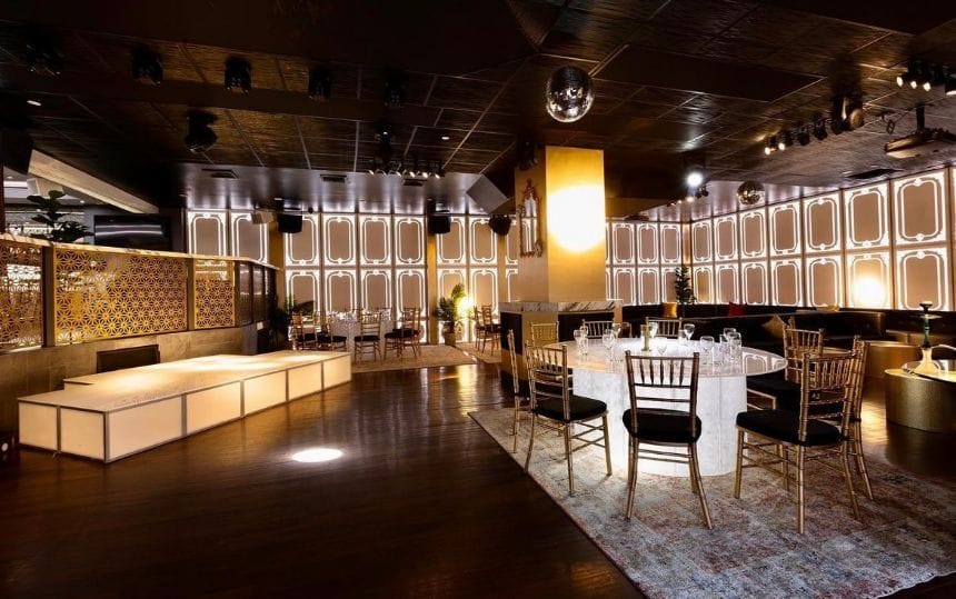 An event space at Fifty Four NYC, a bar/bat mitzvah venue.
