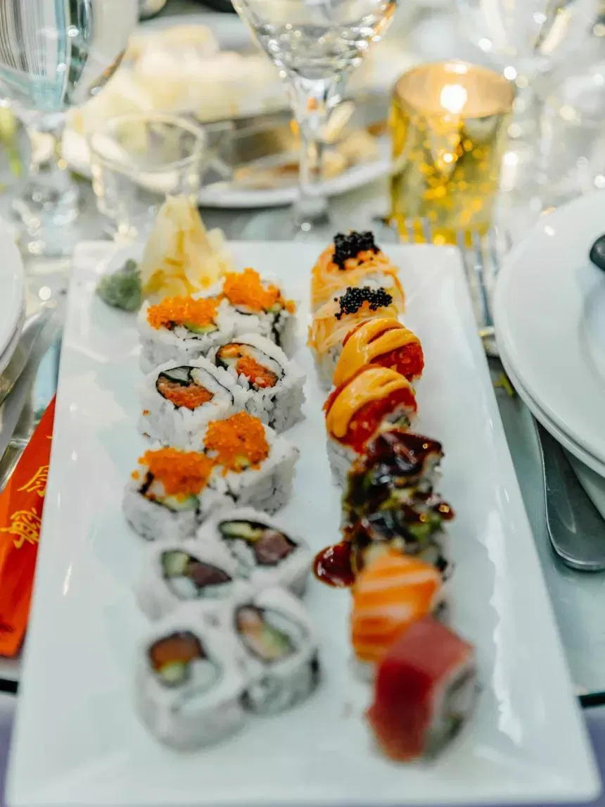 Sushi at Fifty Four NYC, a bar/bat mitzvah venue. 