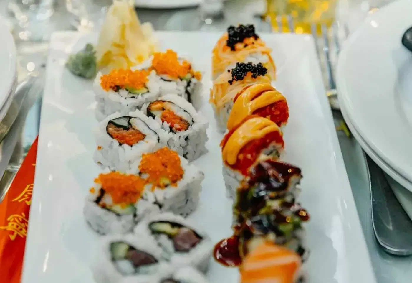 Sushi at Fifty Four NYC, a bar/bat mitzvah venue.