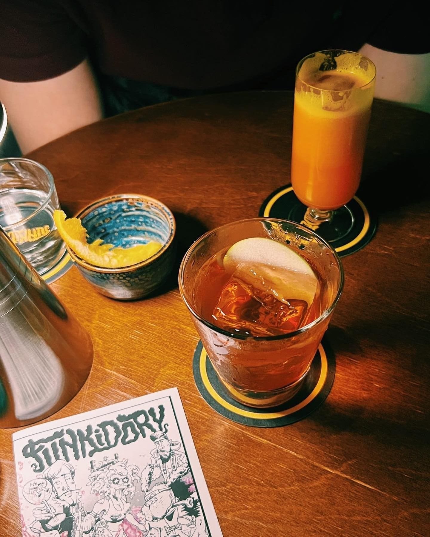 cocktails at interior of funkidory peckham bar london